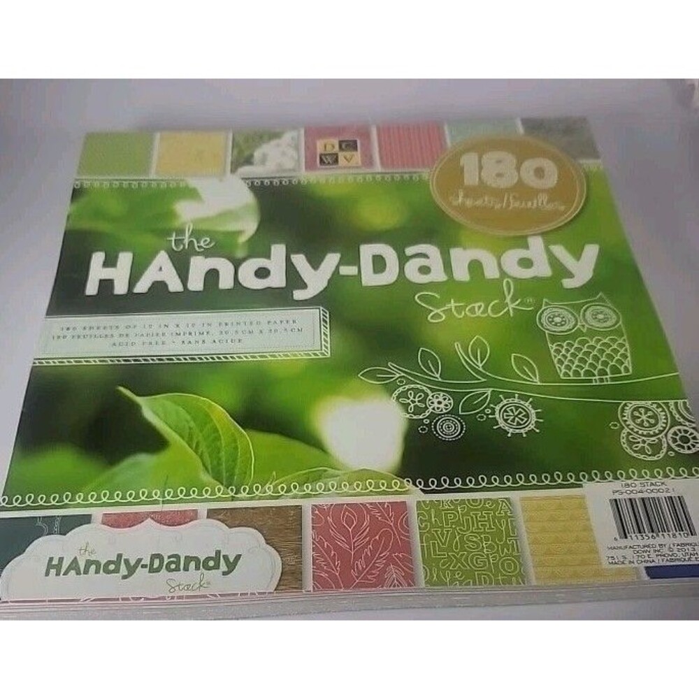 DCWV Handy-Dandy Stack, 12”X12” Scrapbook Paper, 180 sheets, New